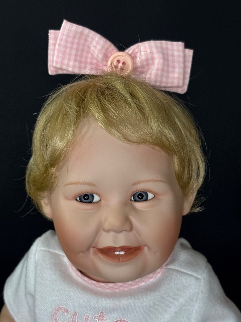 Ashton-Drake Galleries 1993 "Cute As A Button" Baby Doll Blonde Hair Pink Outfit - Picture 7 of 16